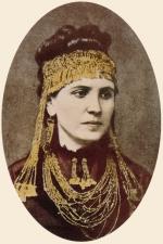 София Шлиман в Большой диадеме. Фотография. 1874